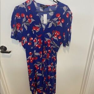 Trashy Diva Blue Dress with Red Cherry Print